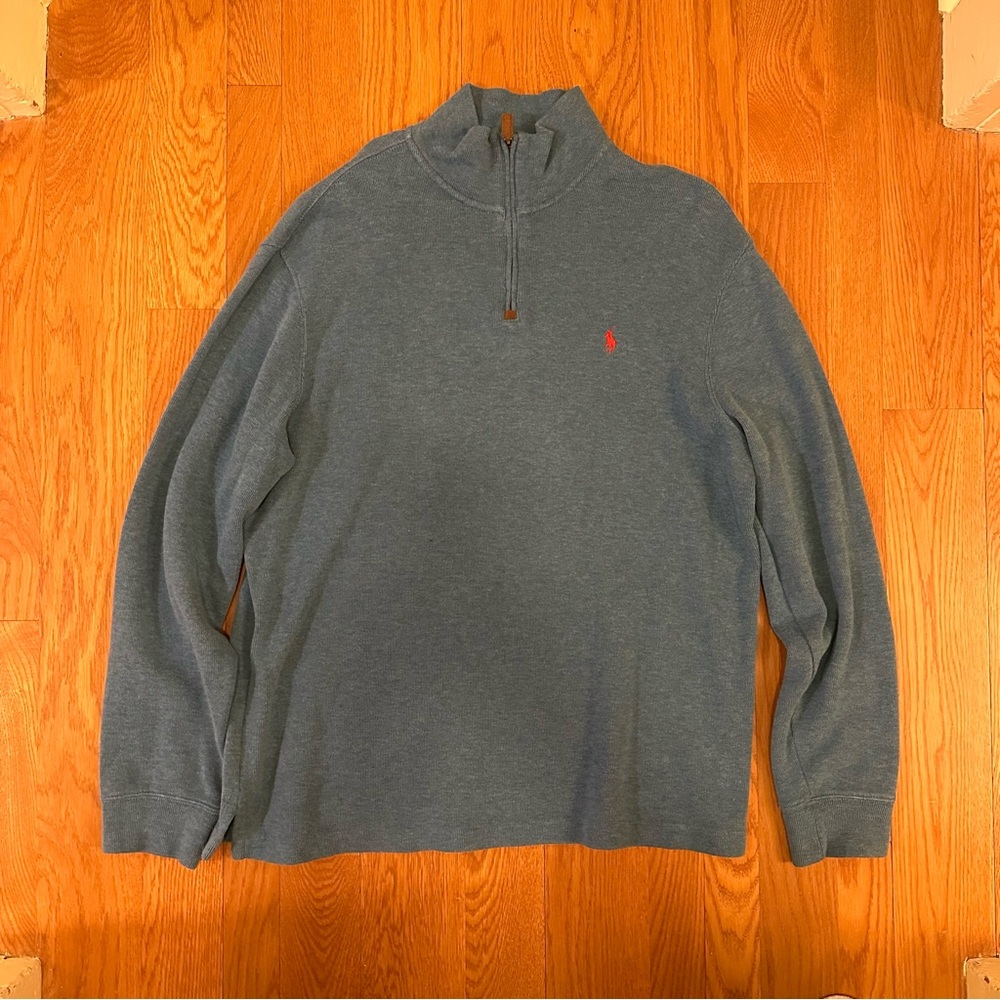 Polo by Ralph Lauren Men's Blue 1/4 Zip Sweater